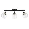 Harrow 2.07 ft. 3-Lights Matte Black Fixed Track Lighting Kit with Brass Accents and Clear Glass Shades, Bulbs Included by Globe Electric