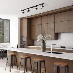 Tribeca 4.67 ft. 4-Light Matte Black Linear Track Lighting Kit by Globe Electric -Deals Globe Electric Store matte black globe electric track lighting kits 59738 c3 1000