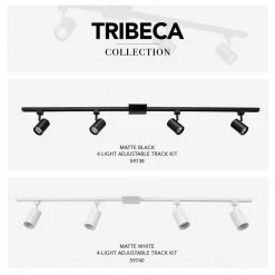 Tribeca 4.67 ft. 4-Light Matte Black Linear Track Lighting Kit by Globe Electric -Deals Globe Electric Store matte black globe electric track lighting kits 59738 d4 1000