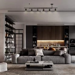 West 64 in. 6-Light Matte Black Track Lighting with 2 x Center Swivel Bars by Globe Electric 13 West 64 in. 6-Light Matte Black Track Lighting with 2 x Center Swivel Bars by Globe Electric -Deals Globe Electric Store matte black globe electric track lighting kits 59829 31 1000