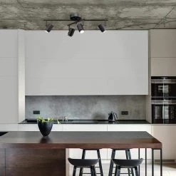 Walton 2 ft. 4-Light Matte Black 29-Watt Integrated LED Linear Track Lighting Kit with Swivel Center Bar by Globe Electric -Deals Globe Electric Store matte black globe electric track lighting kits 59884 31 1000