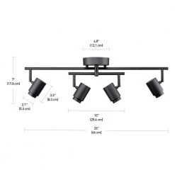 Walton 2 ft. 4-Light Matte Black 29-Watt Integrated LED Linear Track Lighting Kit with Swivel Center Bar by Globe Electric -Deals Globe Electric Store matte black globe electric track lighting kits 59884 44 1000