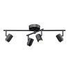 Walton 2 ft. 4-Light Matte Black 29-Watt Integrated LED Linear Track Lighting Kit with Swivel Center Bar by Globe Electric