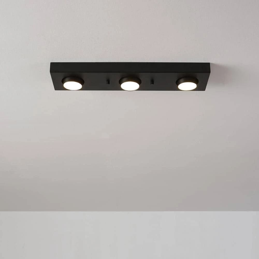 Bleecker 1.6 ft. 3-Light Matte Black Integrated LED Fixed Track Lighting Kit by Globe Electric 4 Bleecker 1.6 ft. 3-Light Matte Black Integrated LED Fixed Track Lighting Kit by Globe Electric - Image 4