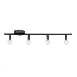 Monroe 2.36 ft. 4-Light Matte Black Slim Profile Fixed Track Lighting Kit by Globe Electric