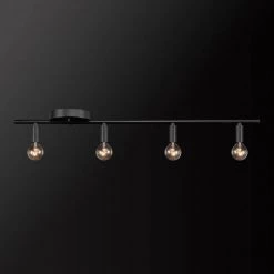 Monroe 2.36 ft. 4-Light Matte Black Slim Profile Fixed Track Lighting Kit by Globe Electric -Deals Globe Electric Store matte black globe electric track lighting kits 59968 c3 1000