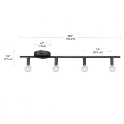 Monroe 2.36 ft. 4-Light Matte Black Slim Profile Fixed Track Lighting Kit by Globe Electric -Deals Globe Electric Store matte black globe electric track lighting kits 59968 fa 1000