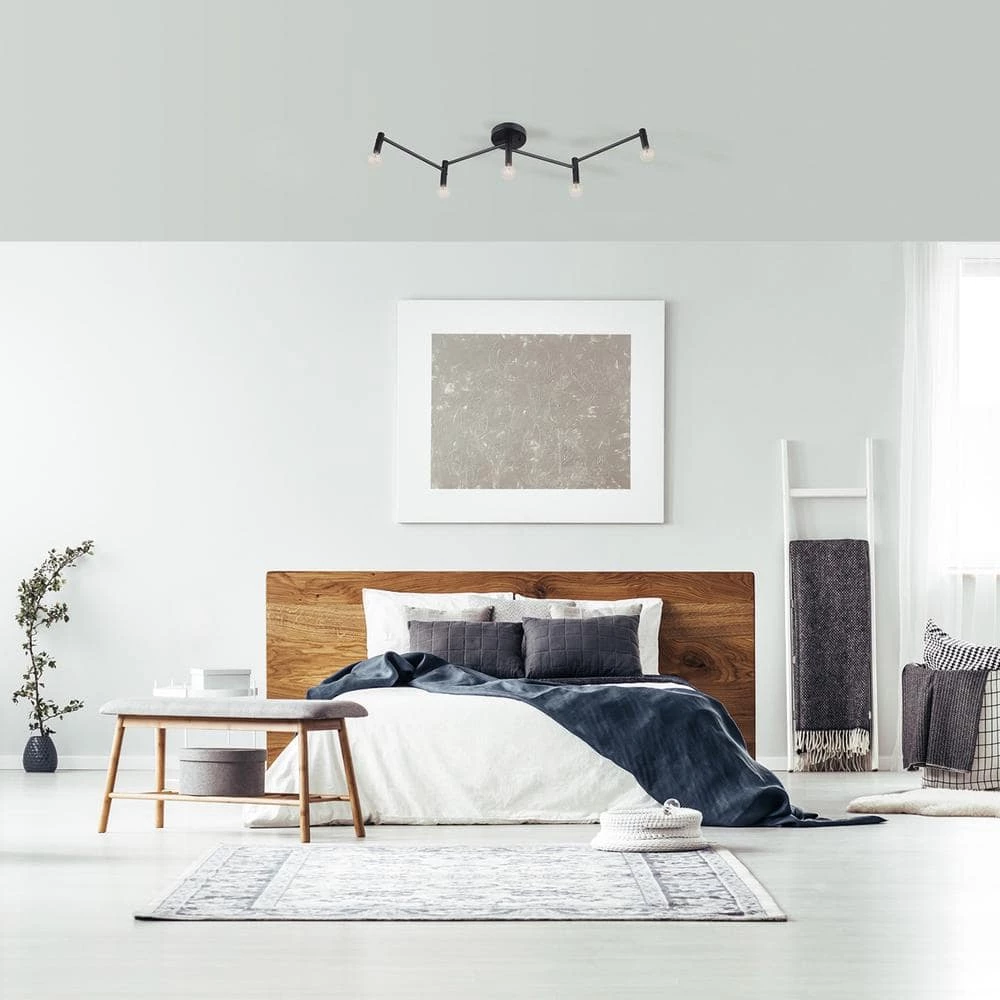 Tempo 3.4 ft. 5-Light Matte Black Flexible Track Lighting Kit by Globe Electric 5 Tempo 3.4 ft. 5-Light Matte Black Flexible Track Lighting Kit by Globe Electric - Image 5