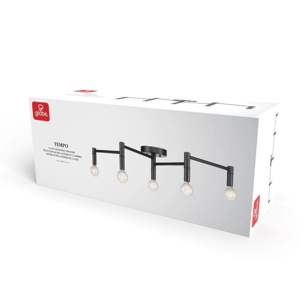 Tempo 3.4 ft. 5-Light Matte Black Flexible Track Lighting Kit by Globe Electric 9 Tempo 3.4 ft. 5-Light Matte Black Flexible Track Lighting Kit by Globe Electric - Image 9