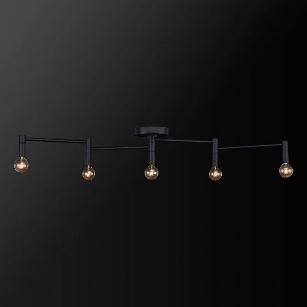 Tempo 3.4 ft. 5-Light Matte Black Flexible Track Lighting Kit by Globe Electric 4 Tempo 3.4 ft. 5-Light Matte Black Flexible Track Lighting Kit by Globe Electric - Image 4