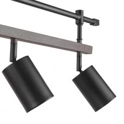 Nashville 2.58 ft. 4-Light Matte Black Linear Track Lighting Kit with Faux Wood Accent Bar by Globe Electric -Deals Globe Electric Store matte black globe electric track lighting kits 60023 1f 1000