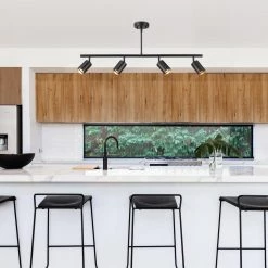 Willard 2.92 ft. 4-Light Matte Black Adjustable Height Linear Track Lighting Kit by Globe Electric -Deals Globe Electric Store matte black globe electric track lighting kits 60222 31 1000