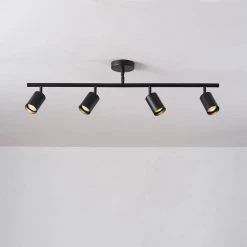 Willard 2.92 ft. 4-Light Matte Black Adjustable Height Linear Track Lighting Kit by Globe Electric -Deals Globe Electric Store matte black globe electric track lighting kits 60222 44 1000