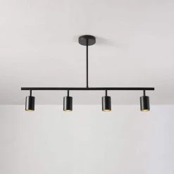 Willard 2.92 ft. 4-Light Matte Black Adjustable Height Linear Track Lighting Kit by Globe Electric -Deals Globe Electric Store matte black globe electric track lighting kits 60222 c3 1000