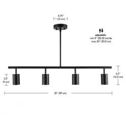 Willard 2.92 ft. 4-Light Matte Black Adjustable Height Linear Track Lighting Kit by Globe Electric -Deals Globe Electric Store matte black globe electric track lighting kits 60222 fa 1000