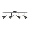 Aurora 2.9 ft. 4-Light Matte Black Fixed Track Lighting Kit with Brass Accents by Globe Electric