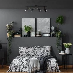 Aurora 2.9 ft. 4-Light Matte Black Fixed Track Lighting Kit with Brass Accents by Globe Electric -Deals Globe Electric Store matte black globe electric track lighting kits 91000432 c3 1000