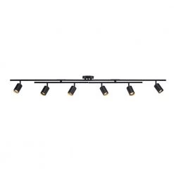 5.35 ft. 6-Light Matte Black Flexible Track Lighting Kit with Center Swivel Bars by Globe Electric
