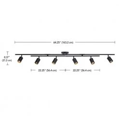 5.35 ft. 6-Light Matte Black Flexible Track Lighting Kit with Center Swivel Bars by Globe Electric -Deals Globe Electric Store matte black globe electric track lighting kits 91002802 66 1000