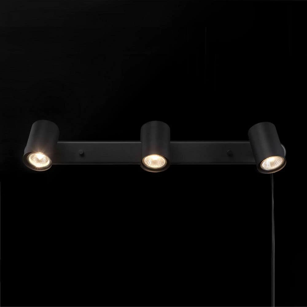 1.85 ft. 3-Light Matte Black Plug-In Fixed Track Lighting Kit by Globe Electric 8 1.85 ft. 3-Light Matte Black Plug-In Fixed Track Lighting Kit by Globe Electric - Image 8