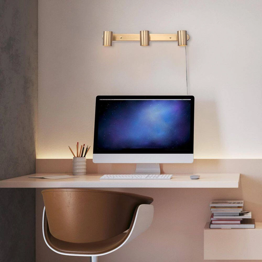 1.85 ft. 3-Light Matte Brass Plug-In Fixed Track Lighting Kit by Globe Electric 9 1.85 ft. 3-Light Matte Brass Plug-In Fixed Track Lighting Kit by Globe Electric - Image 9