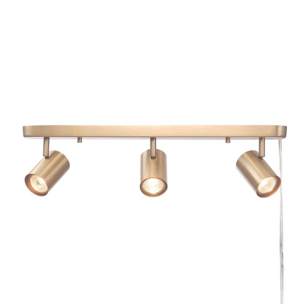 1.85 ft. 3-Light Matte Brass Plug-In Fixed Track Lighting Kit by Globe Electric 1 1.85 ft. 3-Light Matte Brass Plug-In Fixed Track Lighting Kit by Globe Electric