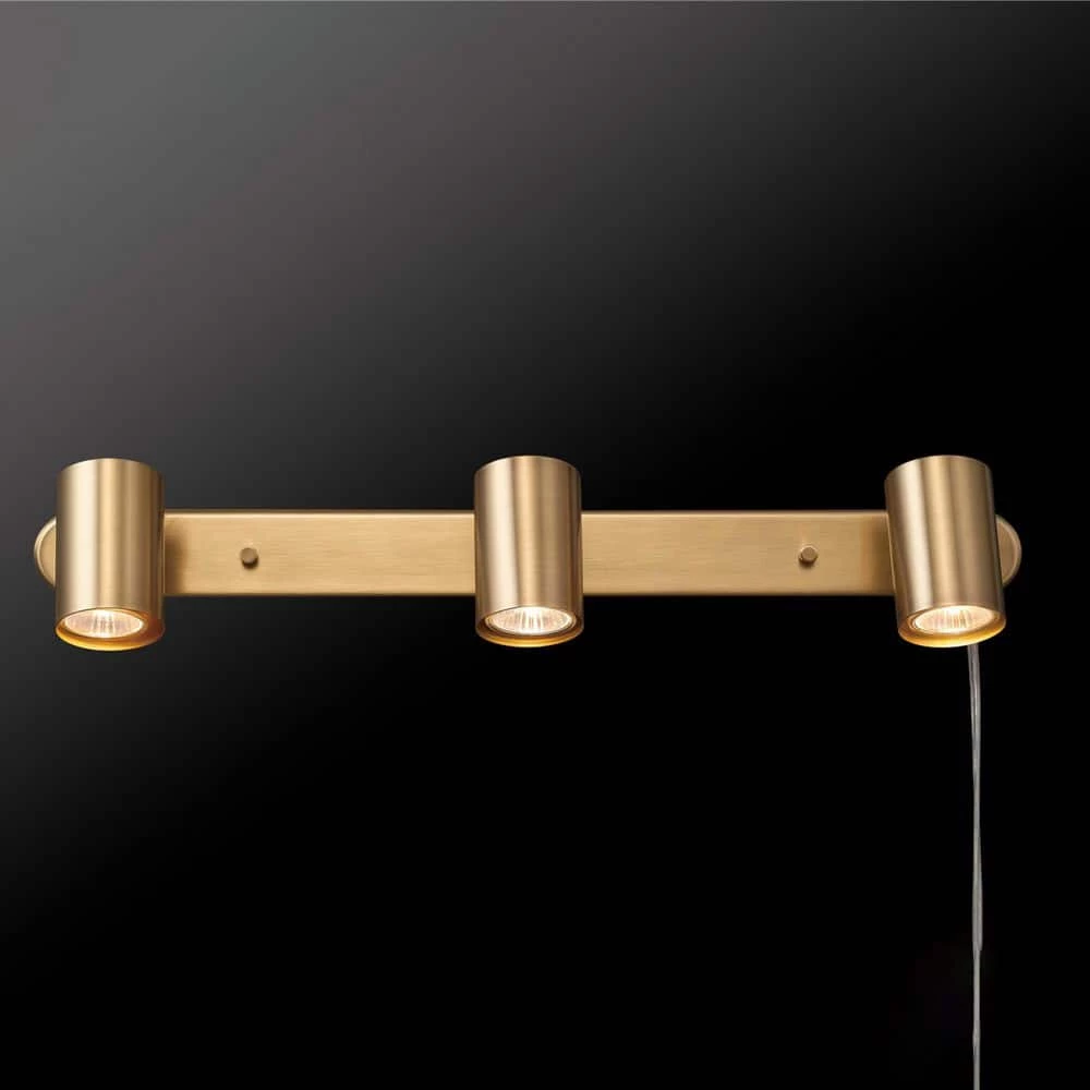 1.85 ft. 3-Light Matte Brass Plug-In Fixed Track Lighting Kit by Globe Electric 2 1.85 ft. 3-Light Matte Brass Plug-In Fixed Track Lighting Kit by Globe Electric - Image 2