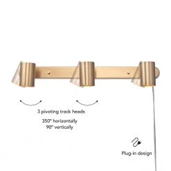 1.85 ft. 3-Light Matte Brass Plug-In Fixed Track Lighting Kit by Globe Electric 15 1.85 ft. 3-Light Matte Brass Plug-In Fixed Track Lighting Kit by Globe Electric -Deals Globe Electric Store matte black globe electric track lighting kits 91002806 fa 1000