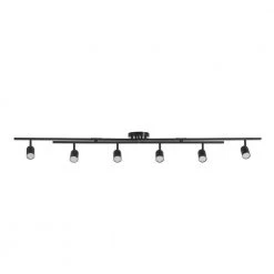 5.35 ft. 6-Light Matte Black Integrated LED Flexible Track Lighting Kit with Center Swivel Bars by Globe Electric