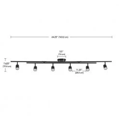 5.35 ft. 6-Light Matte Black Integrated LED Flexible Track Lighting Kit with Center Swivel Bars by Globe Electric -Deals Globe Electric Store matte black globe electric track lighting kits 91002807 66 1000
