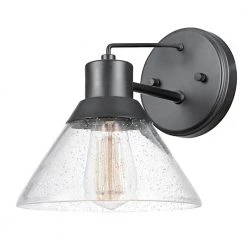 Bolton 1-Light Matte Black Outdoor Indoor Wall Sconce by Globe Electric