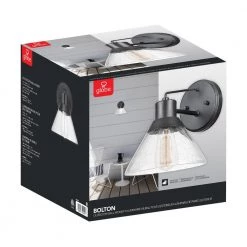 Bolton 1-Light Matte Black Outdoor Indoor Wall Sconce by Globe Electric -Deals Globe Electric Store matte black globe electric vanity lighting 44264 76 1000