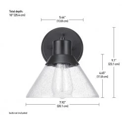 Bolton 1-Light Matte Black Outdoor Indoor Wall Sconce by Globe Electric -Deals Globe Electric Store matte black globe electric vanity lighting 44264 fa 1000