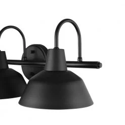 Brooklyn 24 in. 3-Light Matte Black Vanity Light with Bath Set (5-Piece) by Globe Electric -Deals Globe Electric Store matte black globe electric vanity lighting 51710 1f 1000