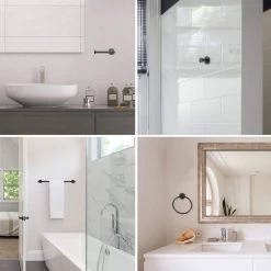 Brooklyn 24 in. 3-Light Matte Black Vanity Light with Bath Set (5-Piece) by Globe Electric -Deals Globe Electric Store matte black globe electric vanity lighting 51710 d4 1000