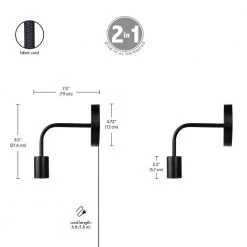 Magnus 1-Light Matte Black Wall Sconce (2-Pack) by Globe Electric -Deals Globe Electric Store matte black globe electric vanity lighting 51848 44 1000