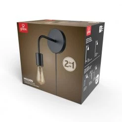 Magnus 1-Light Matte Black Wall Sconce (2-Pack) by Globe Electric -Deals Globe Electric Store matte black globe electric vanity lighting 51848 76 1000