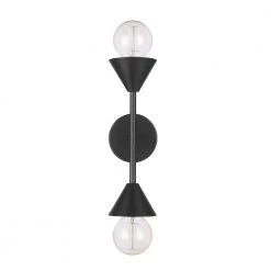 Avery 2-Light Matte Black Plug-In or Hardwire Wall Sconce by Globe Electric