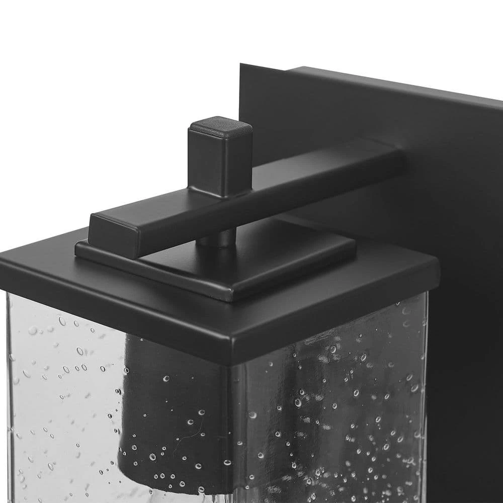 Barrett 1-Light Matte Black Plug-In or Hardwire Wall Sconce with USB and USB-C Port, Seeded Glass Shade by Globe Electric 6 Barrett 1-Light Matte Black Plug-In or Hardwire Wall Sconce with USB and USB-C Port, Seeded Glass Shade by Globe Electric - Image 6