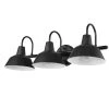 Barnyard 24 in. 3-Light Matte Black Vanity Light with White Interior Shades by Globe Electric