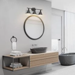 Tristan 24 in. 3-Light Matte Black Vanity Light with 4-Piece Bathroom Accessory Set by Globe Electric 19 Tristan 24 in. 3-Light Matte Black Vanity Light with 4-Piece Bathroom Accessory Set by Globe Electric -Deals Globe Electric Store matte black globe electric vanity lighting 91002141 31 1000
