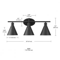 Tristan 24 in. 3-Light Matte Black Vanity Light with 4-Piece Bathroom Accessory Set by Globe Electric 18 Tristan 24 in. 3-Light Matte Black Vanity Light with 4-Piece Bathroom Accessory Set by Globe Electric -Deals Globe Electric Store matte black globe electric vanity lighting 91002141 d4 1000