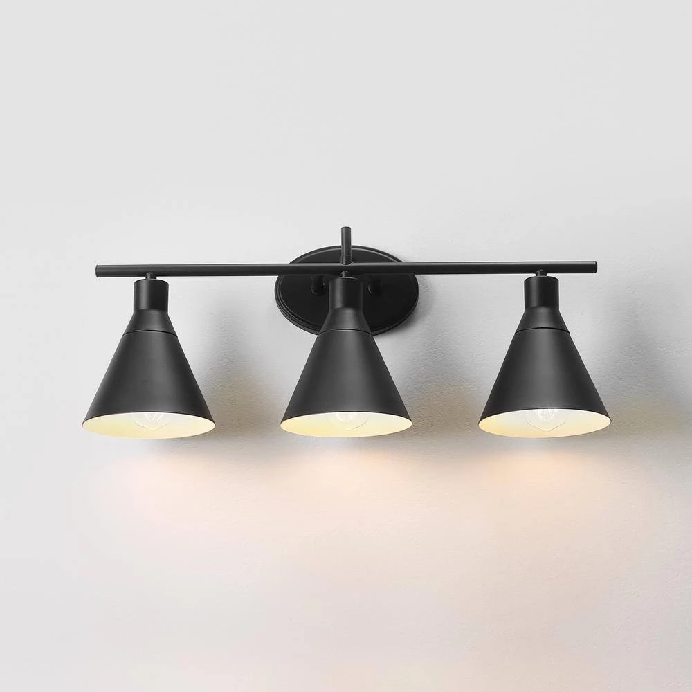 Tristan 24 in. 3-Light Matte Black Vanity Light with 4-Piece Bathroom Accessory Set by Globe Electric 7 Tristan 24 in. 3-Light Matte Black Vanity Light with 4-Piece Bathroom Accessory Set by Globe Electric - Image 7