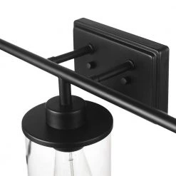 Harlow 23.52 in. 3-Light Matte Black Vanity Light with Clear Glass Shades, 4-Piece Bathroom Accessory Set Included by Globe Electric 14 Harlow 23.52 in. 3-Light Matte Black Vanity Light with Clear Glass Shades, 4-Piece Bathroom Accessory Set Included by Globe Electric -Deals Globe Electric Store matte black globe electric vanity lighting 91002142 1f 1000