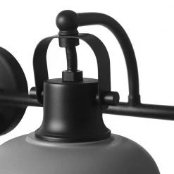 Gladstone 24 in. 3-Light Matte Black Vanity Light with Matte Gray Shades, 4-Piece Bathroom Accessory Set Included by Globe Electric -Deals Globe Electric Store matte black globe electric vanity lighting 91002145 1f 1000