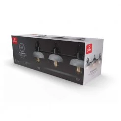 Gladstone 24 in. 3-Light Matte Black Vanity Light with Matte Gray Shades, 4-Piece Bathroom Accessory Set Included by Globe Electric -Deals Globe Electric Store matte black globe electric vanity lighting 91002145 76 1000