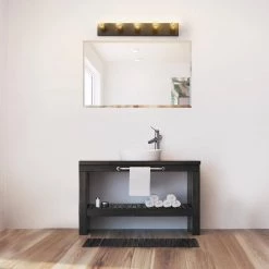 Alden 27.97 in. 5-Light Matte Black Vanity Light by Globe Electric -Deals Globe Electric Store matte black globe electric vanity lighting 91002198 c3 1000