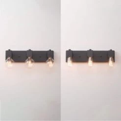 18 in. 3-Light Matte Black Vanity Light by Globe Electric -Deals Globe Electric Store matte black globe electric vanity lighting 91002817 44 1000