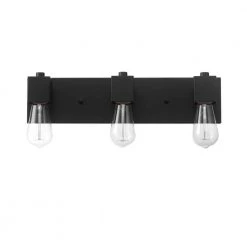 18 in. 3-Light Matte Black Vanity Light by Globe Electric