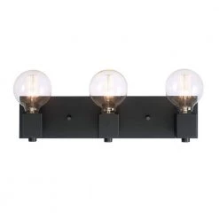 18 in. 3-Light Matte Black Vanity Light by Globe Electric -Deals Globe Electric Store matte black globe electric vanity lighting 91002817 fa 1000